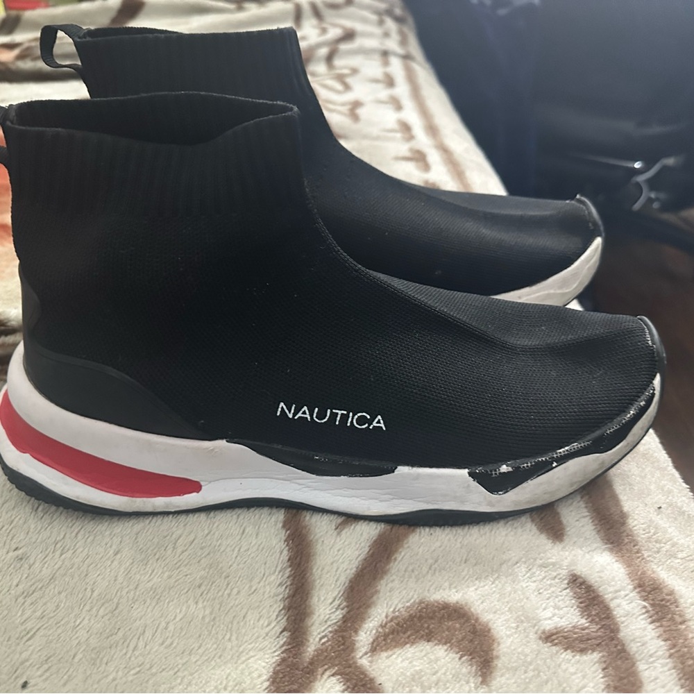 Nautica Black and Red Sock Sneakers